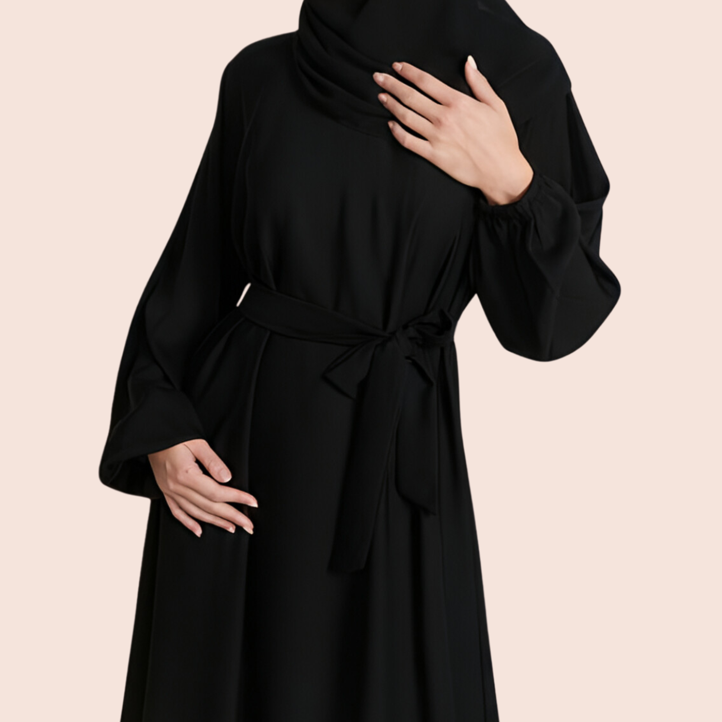Umbrella Cut Closed Abaya with Elasticated Cuffs