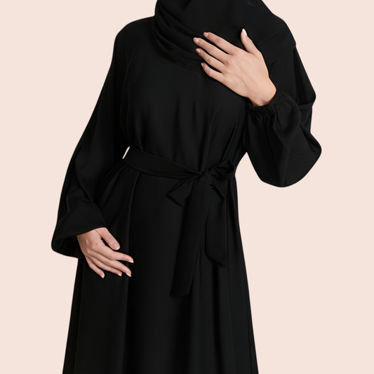 Umbrella Cut Closed Abaya with Elasticated Cuffs