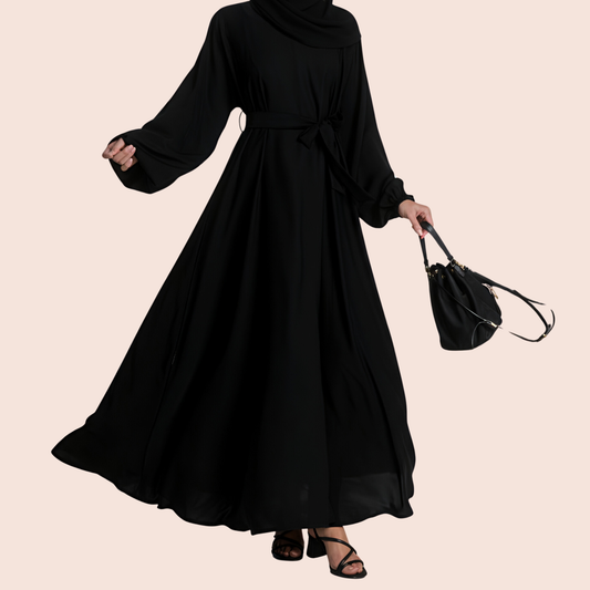 Umbrella Cut Closed Abaya with Elasticated Cuffs