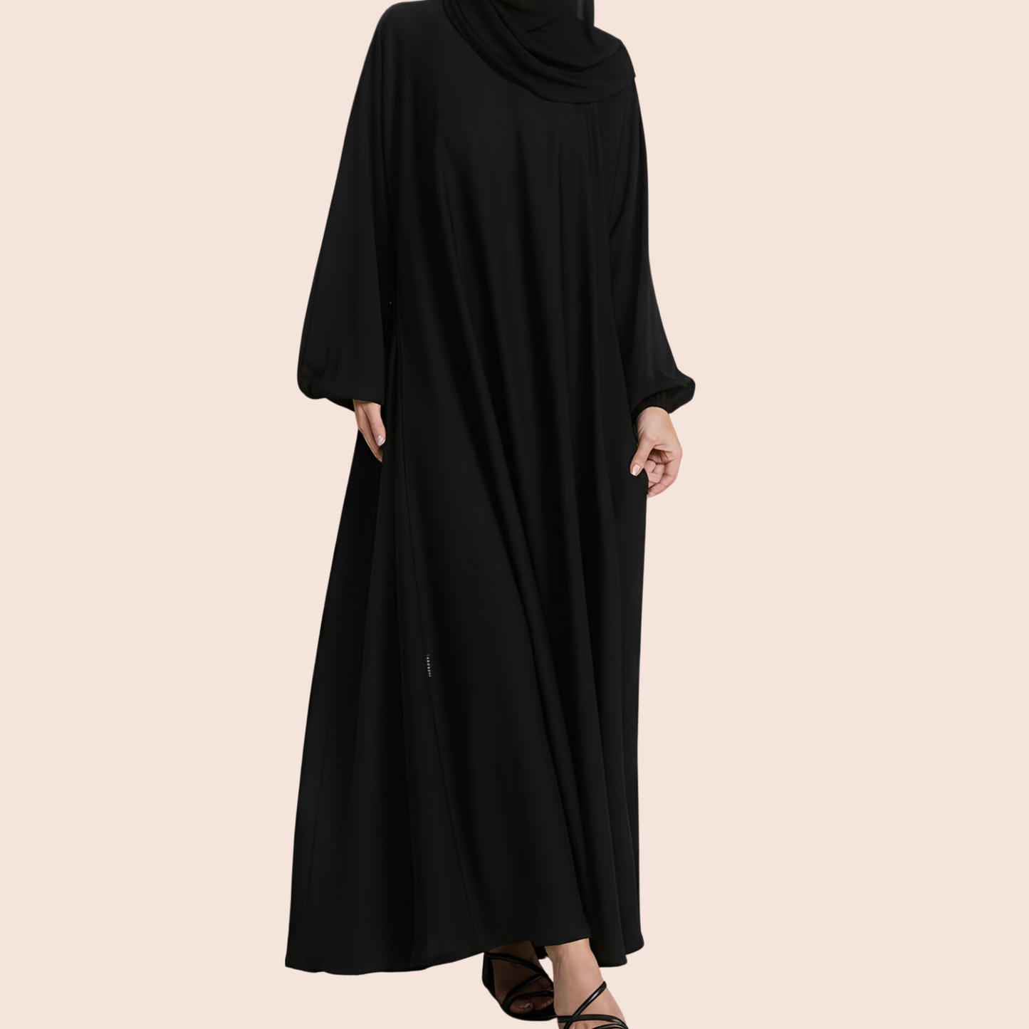 Umbrella Cut Closed Abaya with Elasticated Cuffs