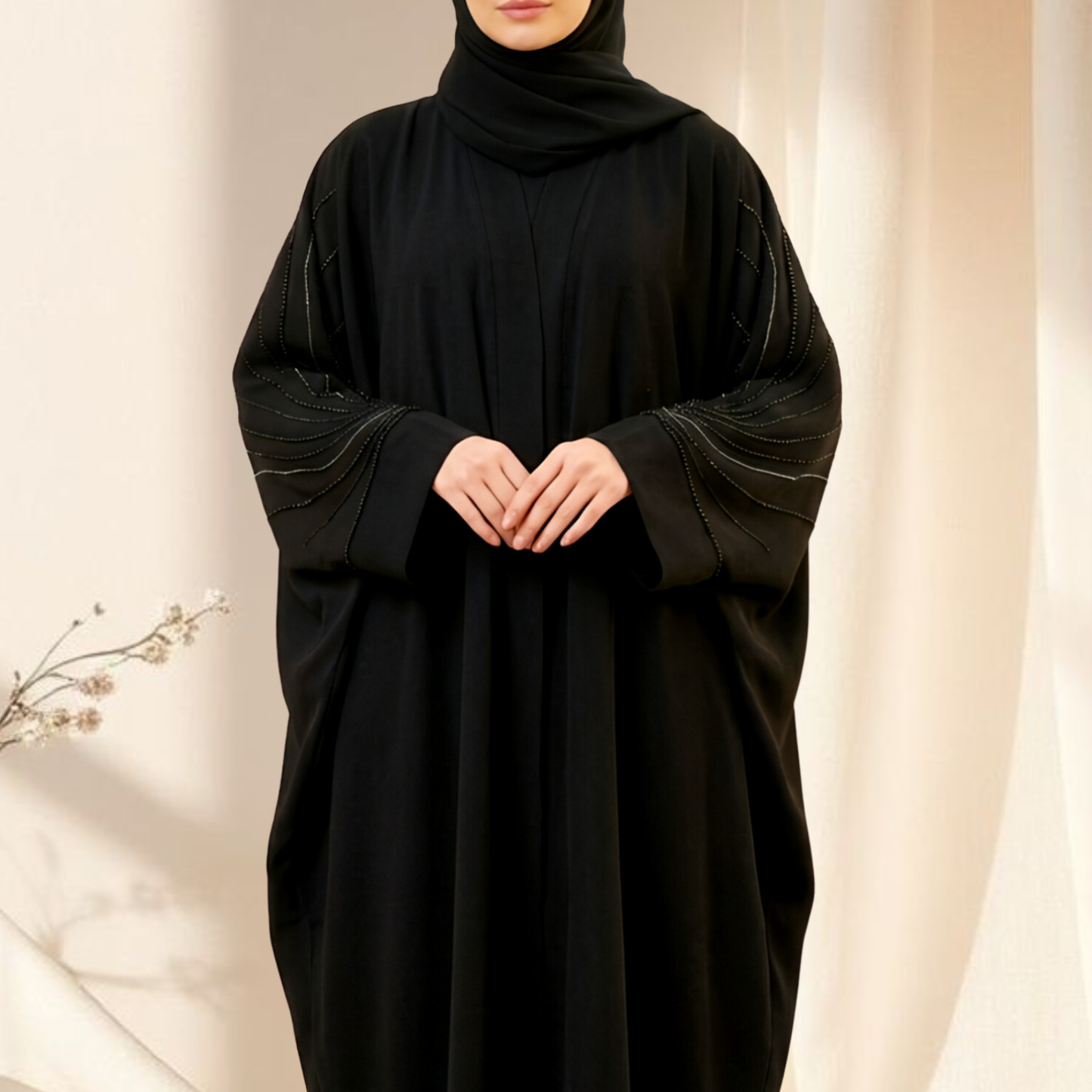 ELARA – Kaftan Style Embroidered Abaya