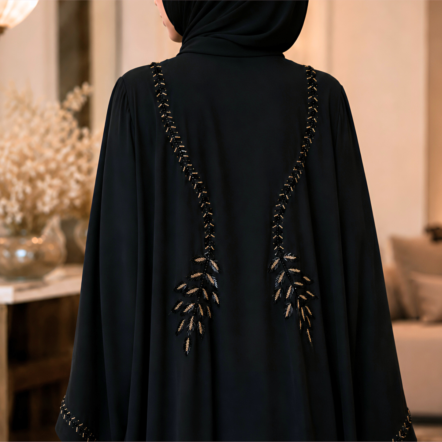 AFNAN | Luxury Hand-Embellished Black Abaya