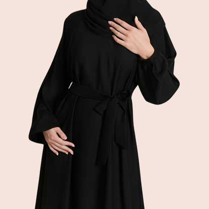 Umbrella Cut Closed Abaya with Elasticated Cuffs