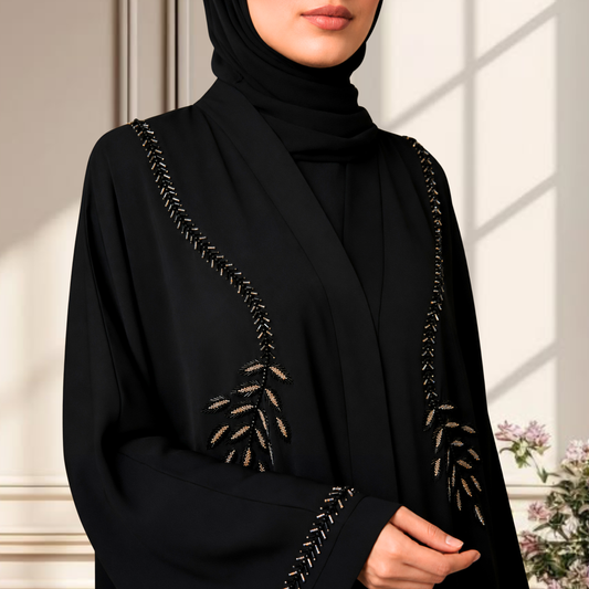 AFNAN | Luxury Hand-Embellished Black Abaya