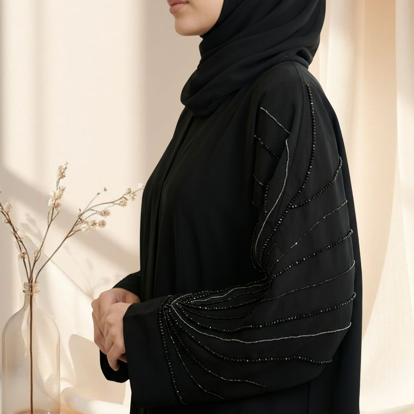 ELARA – Kaftan Style Embroidered Abaya